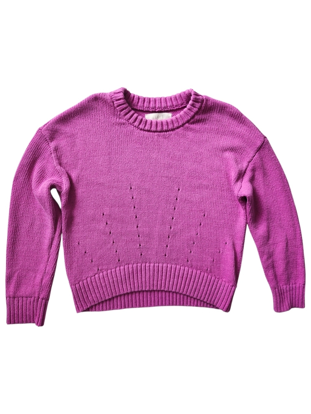 LOFT Magenta Women's Small Crew Neck Knit Pullover